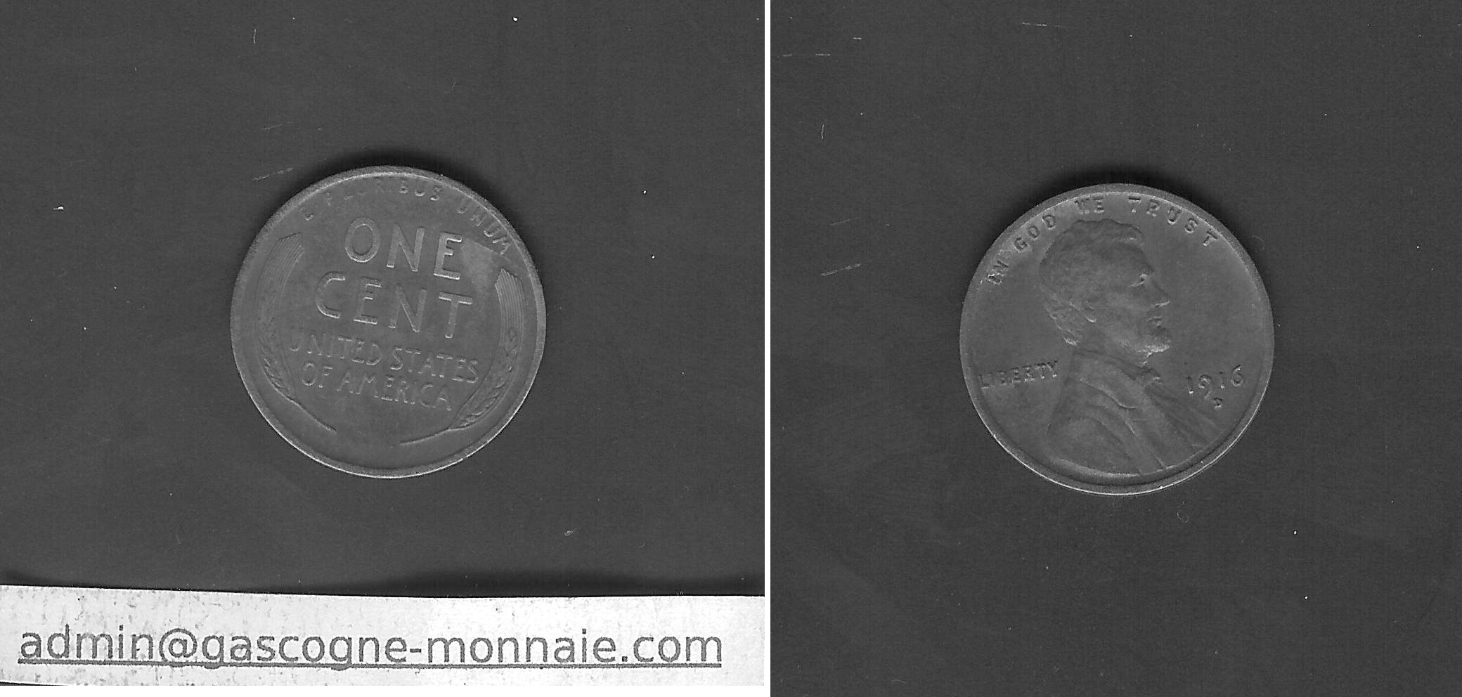 USA cent Lincoln 1916D gVF
